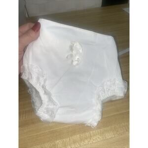 Vintage Diaper Cover Alexis Baby Girl Handi-Panti Bloomers White W/Lace USA Made